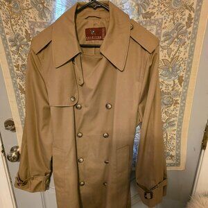 🤓 Vintage Nordstrom Khaki Tan Rain Trench Coat w/ Belt Men's 42R